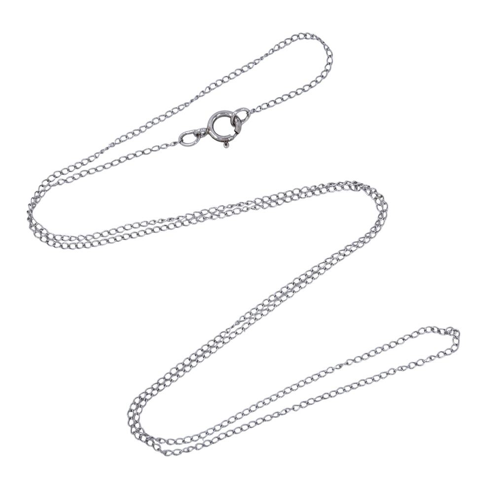 Vintage Sterling Silver 925 1.0mm Curb Link Chain Necklace 18"